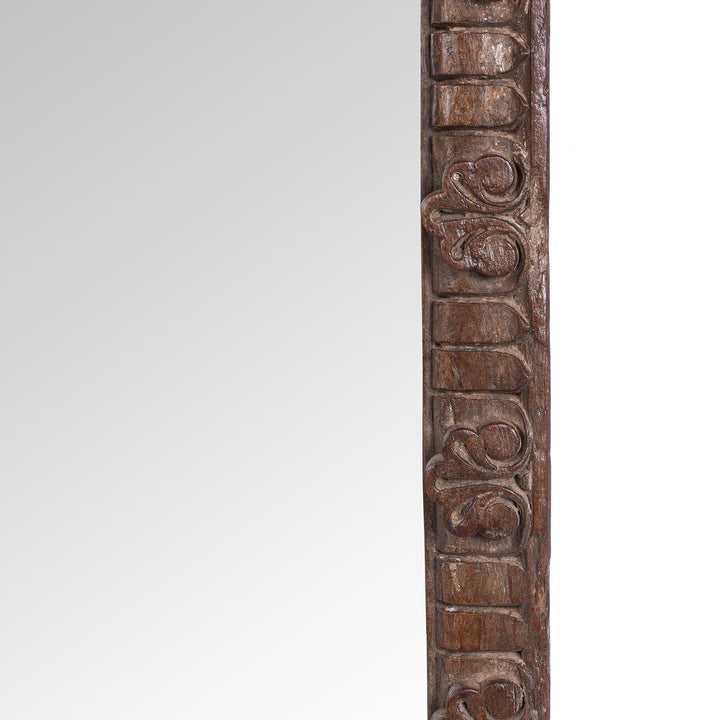 Detail From Antique Old Carved Teak Window Mirror From Rajasthan | Indigo Antiques