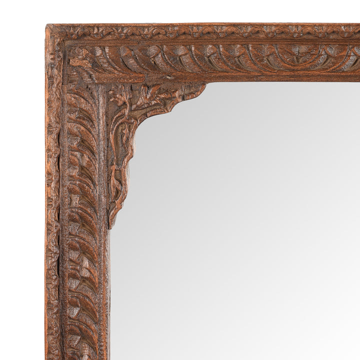 Corner Detail From Antique Indian Window Mirror From Shekhawati | Indigo Antiques