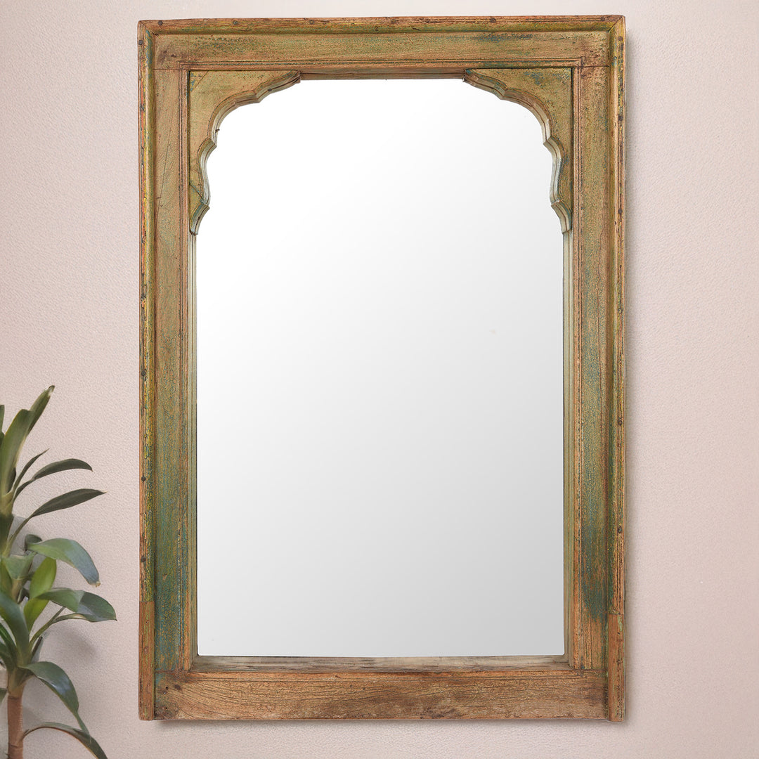 Window Mirror Made From Architectural Teak | Indigo Antiques