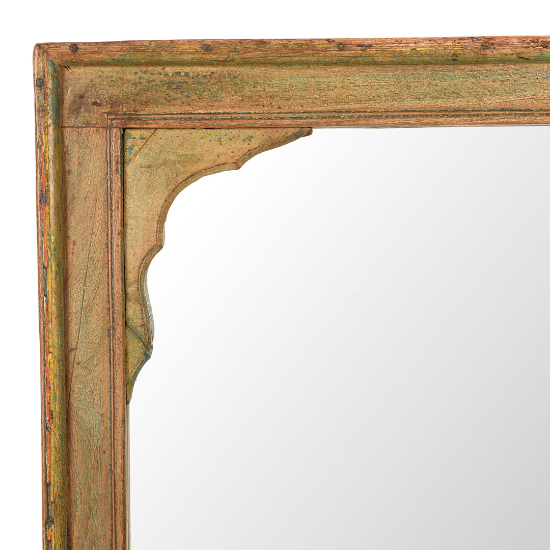 Corner Detail From Window Mirror Made From Architectural Teak | Indigo Antiques
