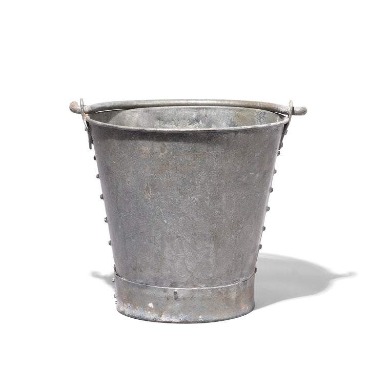 Vintage Galvanized Iron Bucket From Rajasthan | Indigo Antiques