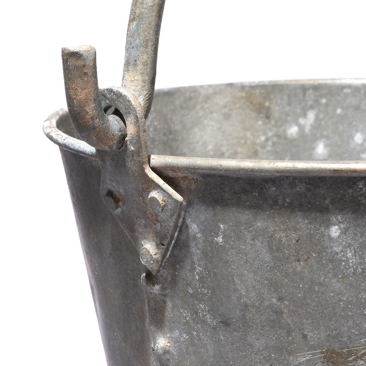 Detail From Vintage Galvanized Iron Bucket From Rajasthan | Indigo Antiques