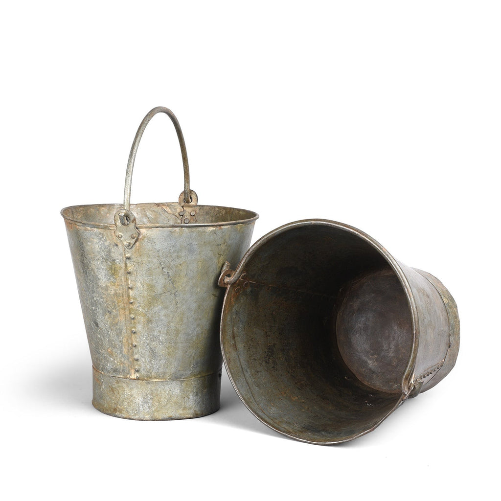 Vintage Metal Bucket From Rajasthan