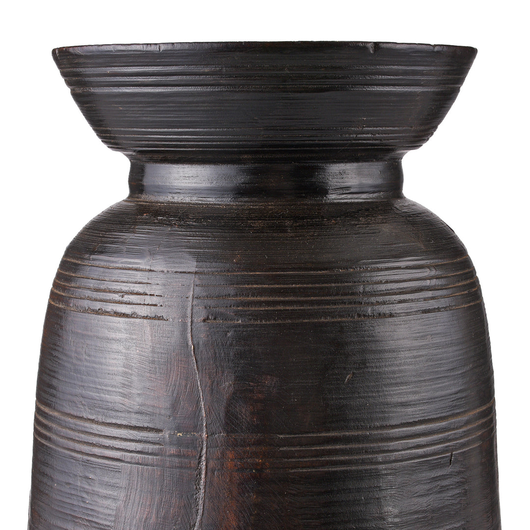 Tall Wooden Milk Pot From Himachal Pradesh | Indigo Antiques