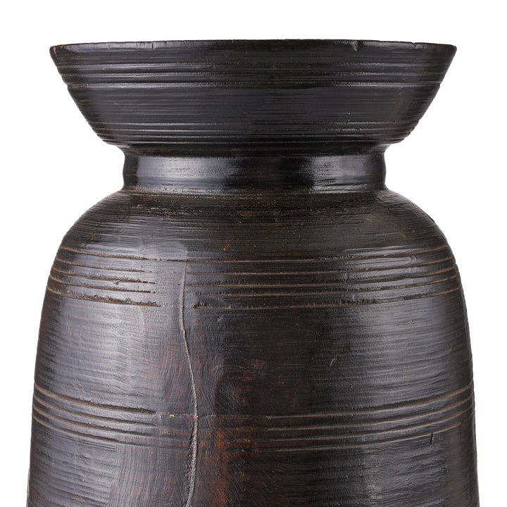 Tall Wooden Milk Pot From Himachal Pradesh | Indigo Antiques