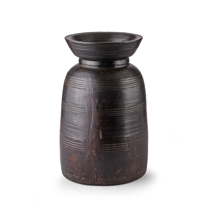 Tall Wooden Milk Pot From Himachal Pradesh | Indigo Antiques