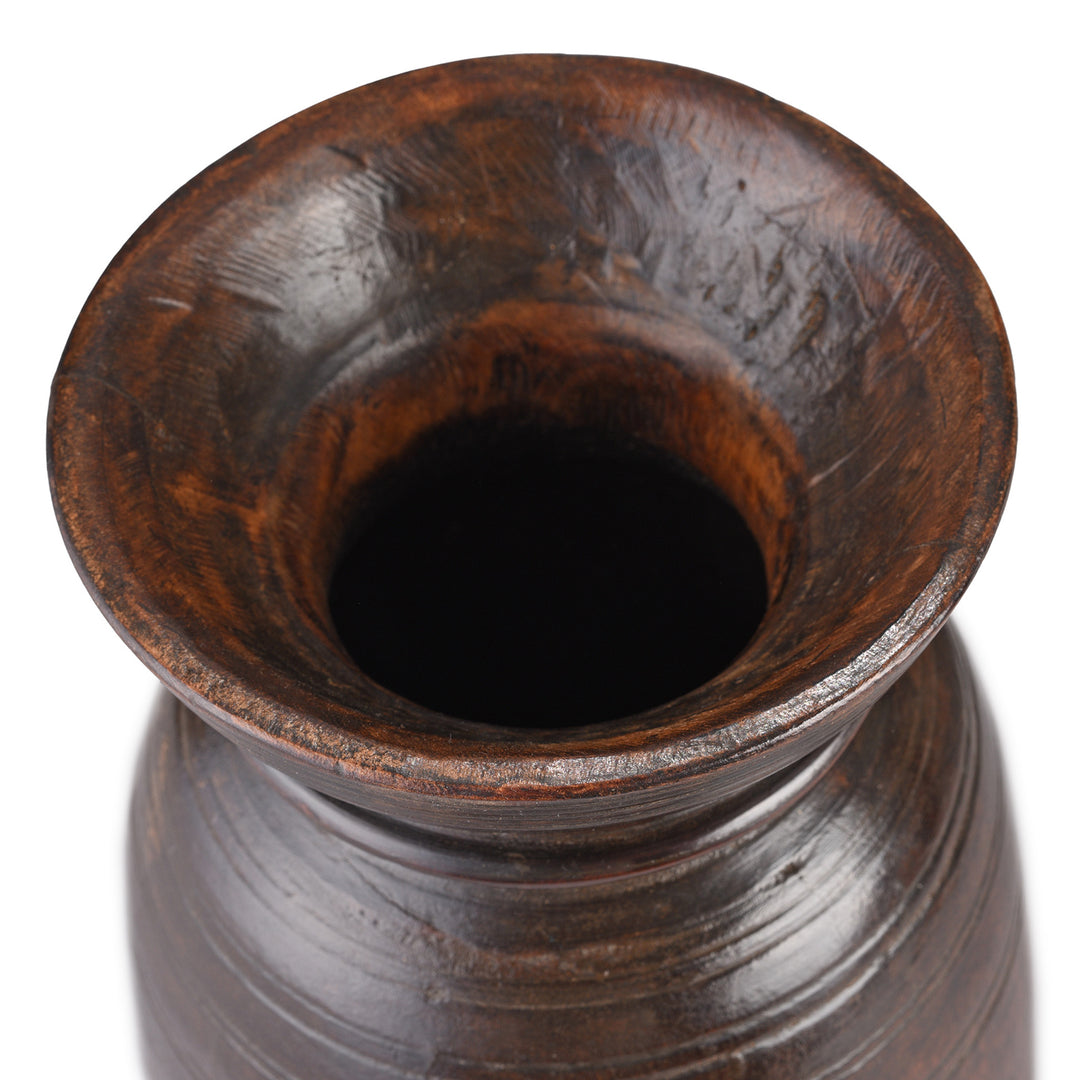 Interior Of Old Wooden Milk Pot From Himachal Pradesh | Indigo Antiques