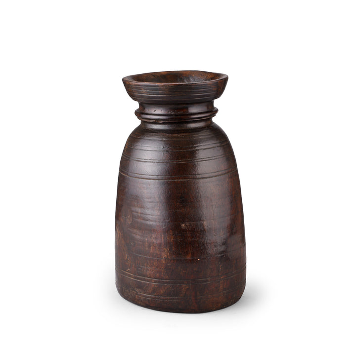 Old Wooden Milk Pot From Himachal Pradesh | Indigo Antiques