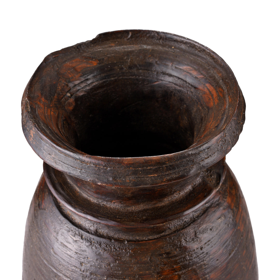 Old Wooden Milk Pot From Himachal Pradesh | Indigo Antiques