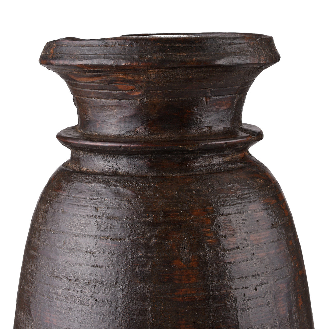 Old Wooden Milk Pot From Himachal Pradesh | Indigo Antiques
