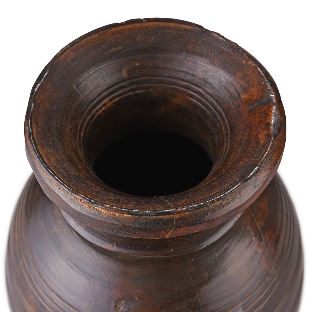 Old Wooden Milk Pot From Himachal Pradesh | Indigo Antiques
