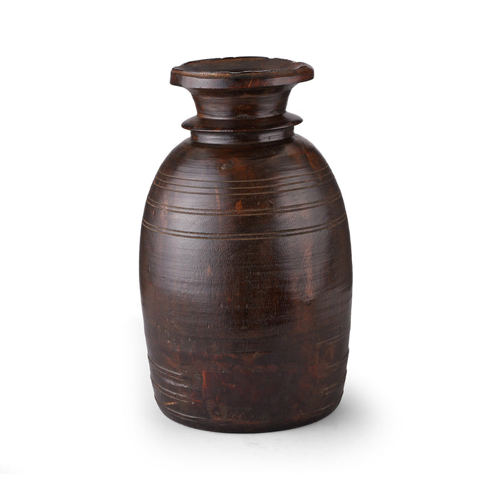 Old Wooden Milk Pot From Himachal Pradesh | Indigo Antiques