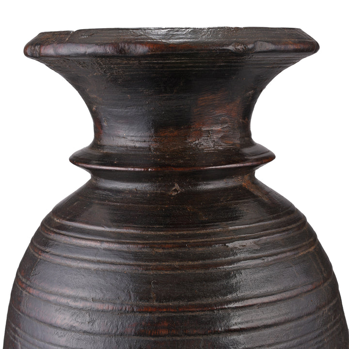 Detail From Old Wooden Milk Pot From Himachal Pradesh | Indigo Antiques