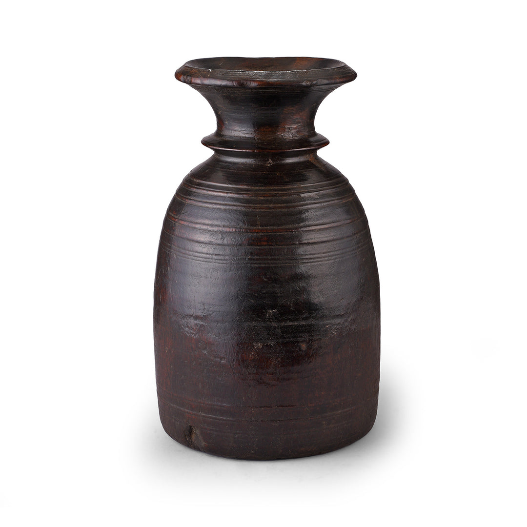 Old Wooden Milk Pot From Himachal Pradesh | Indigo Antiques