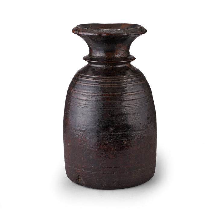 Old Wooden Milk Pot From Himachal Pradesh | Indigo Antiques