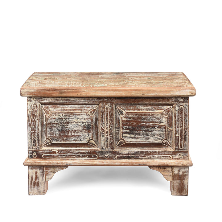 Carved Blanket Chest Made From Reclaimed Painted Teak | Indigo Antiques