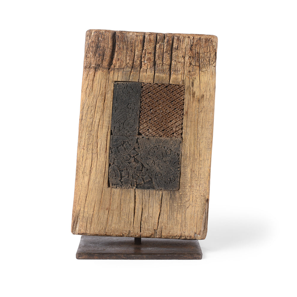 Option 2 Old Textile Printing Blocks - On a Stand | INDIGO ANTIQUES