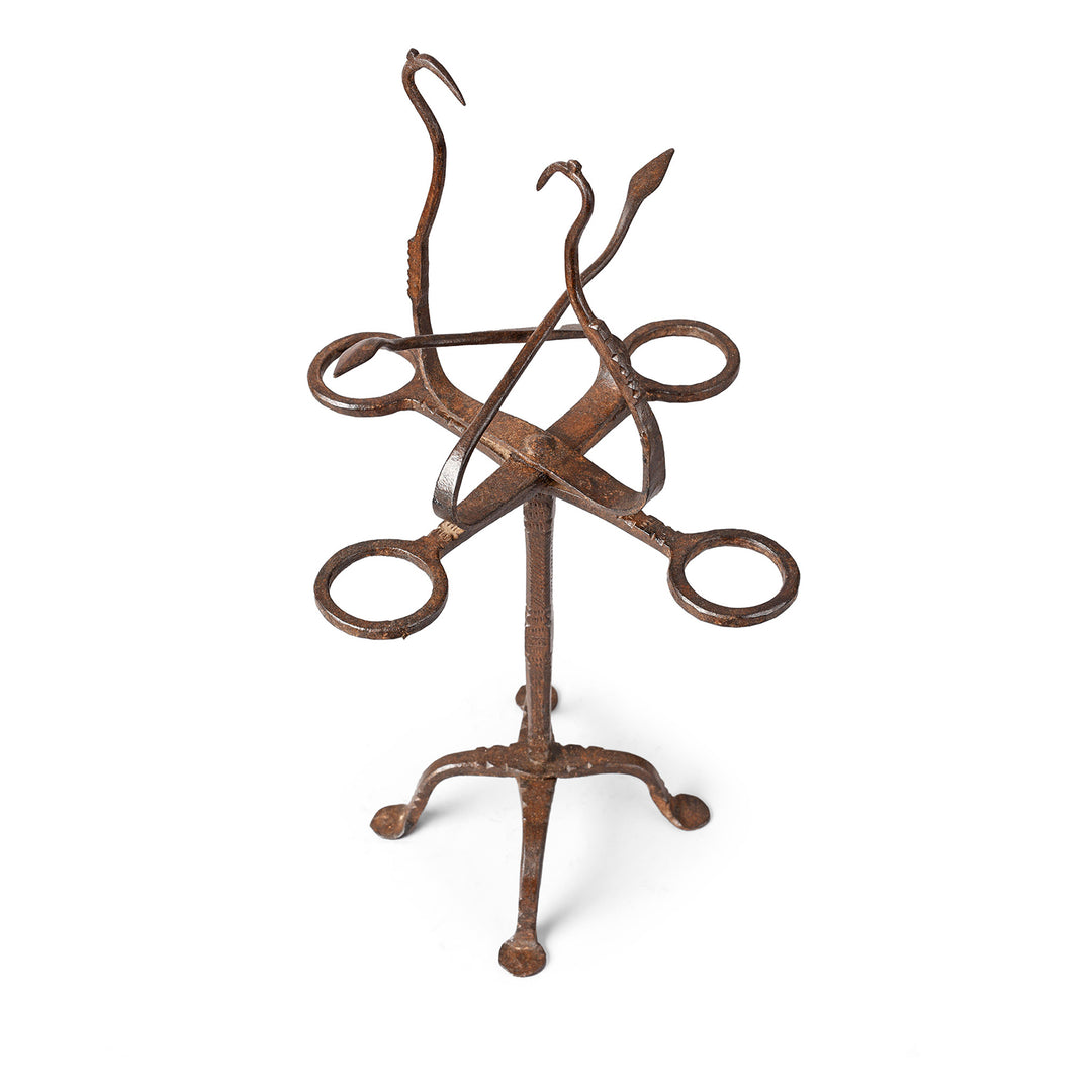 Top Down View Of Antique Indian Iron Opium Retort From Rajasthan | Indigo Antiques