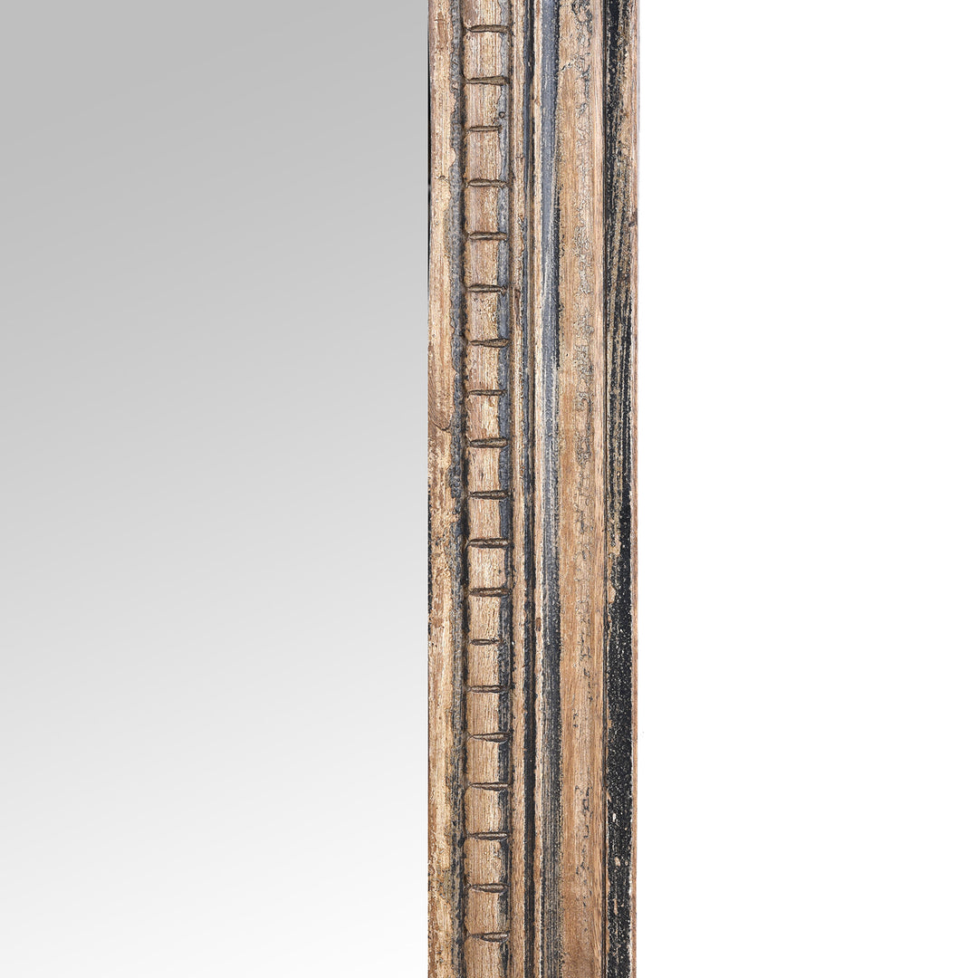 Frame Detail From Antique Rustic Mirror Made From Architectural Teak | Indigo Antiques