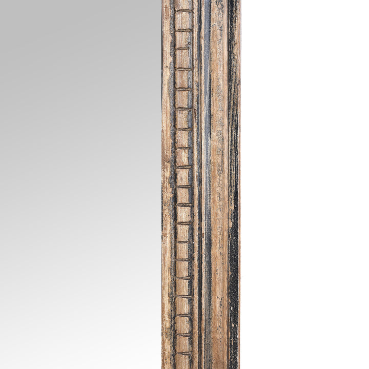 Frame Detail From Antique Rustic Mirror Made From Architectural Teak | Indigo Antiques