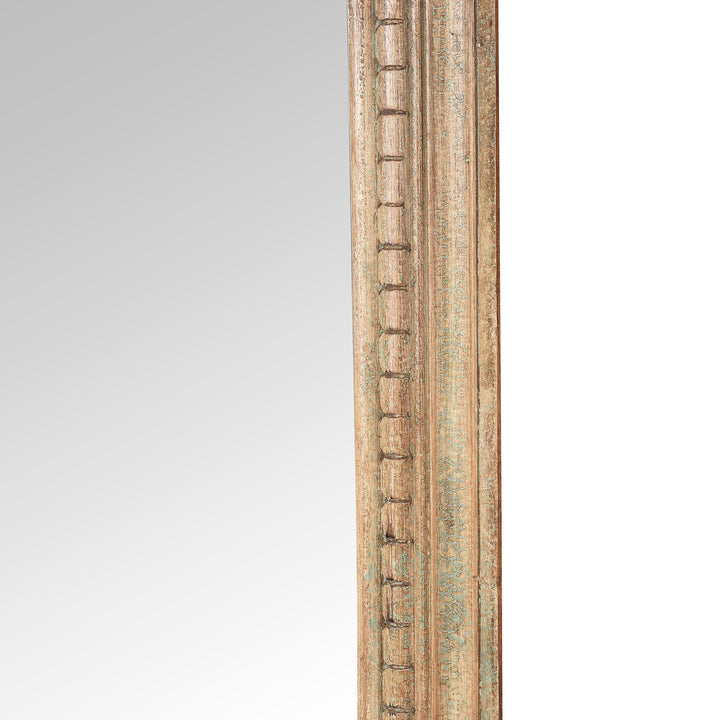 Frame Detail From Rustic Carved Cream Painted Indian Mirror (102 x 71 cm) | Indigo Antiques