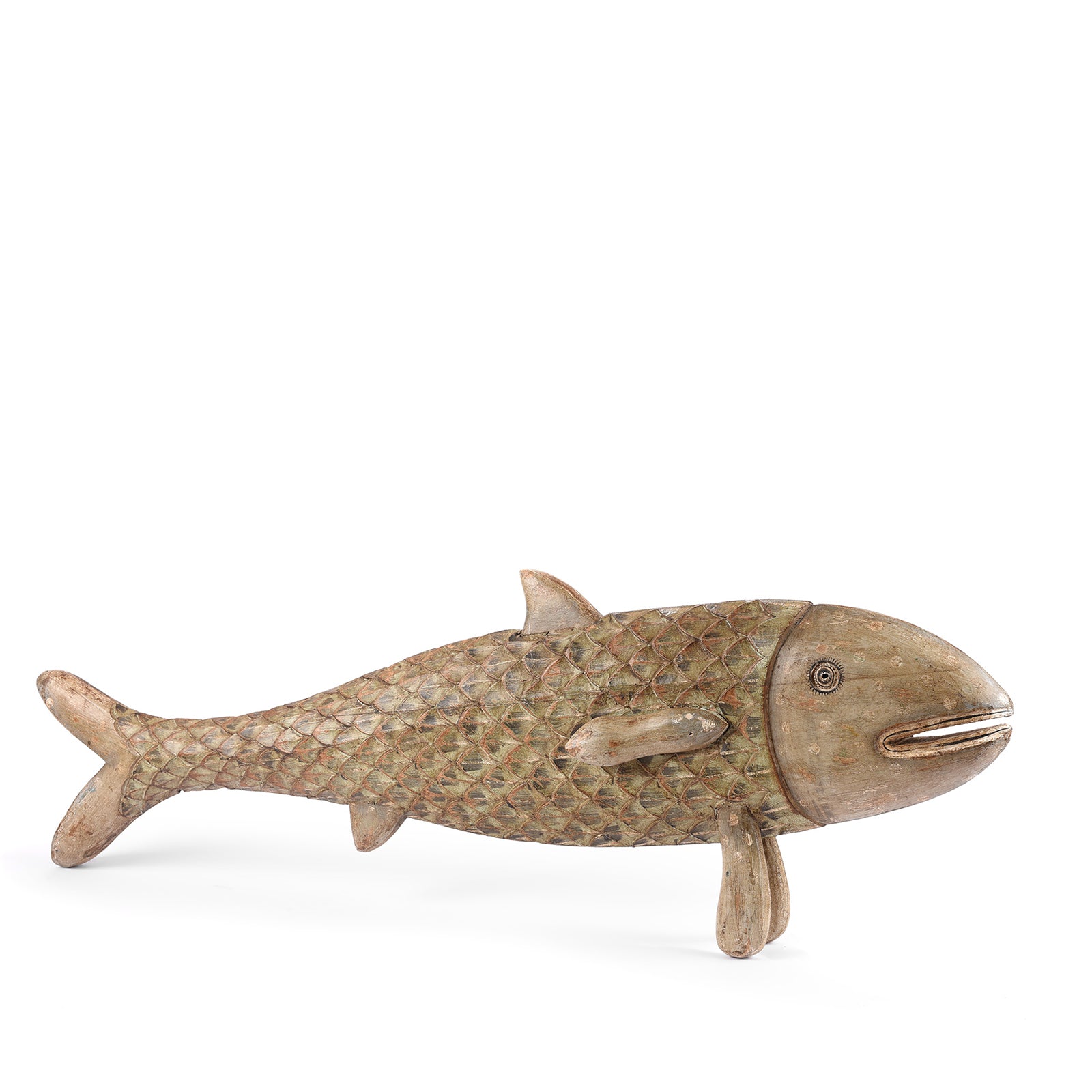 Large Rustic Wooden Fish | INDIGO ANTIQUES - Indigo Antiques