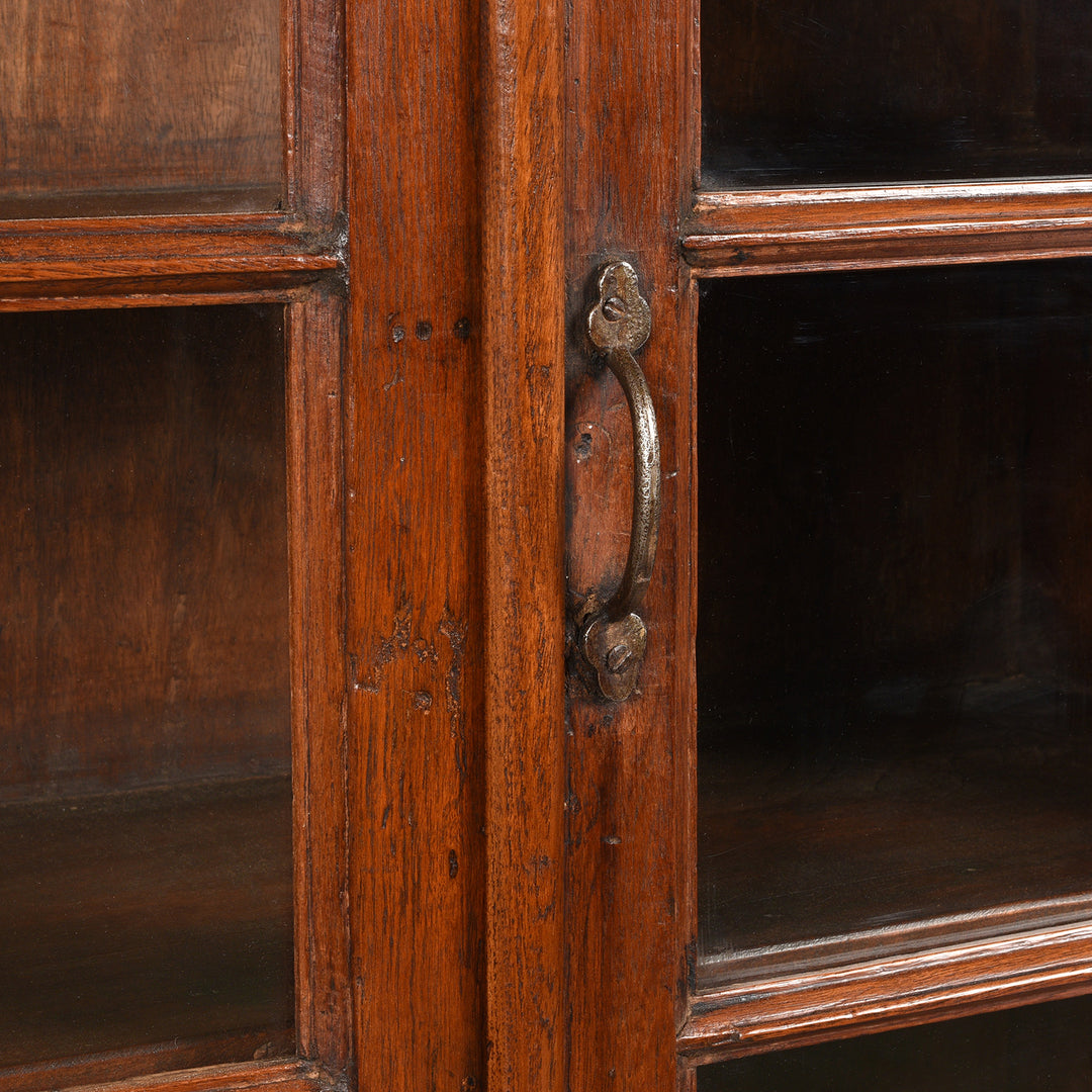 Handle Detail From Antique Teak Anglo Indian Glazed Book Cabinet From Gujarat | Indigo Antiques
