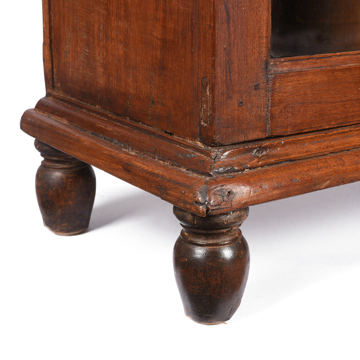 Feet Detail From Antique Teak Anglo Indian Glazed Book Cabinet From Gujarat | Indigo Antiques