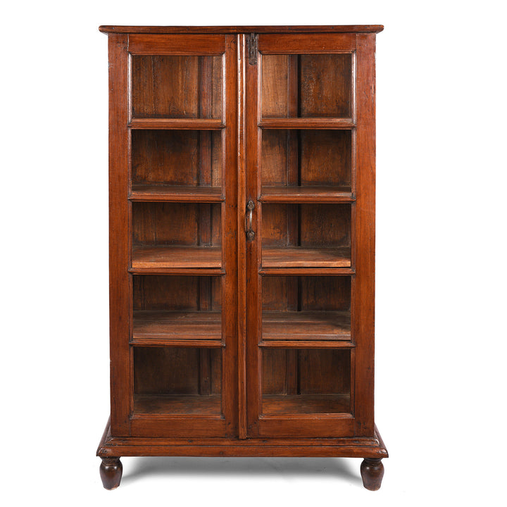 Antique Teak Anglo Indian Glazed Book Cabinet From Gujarat | Indigo Antiques
