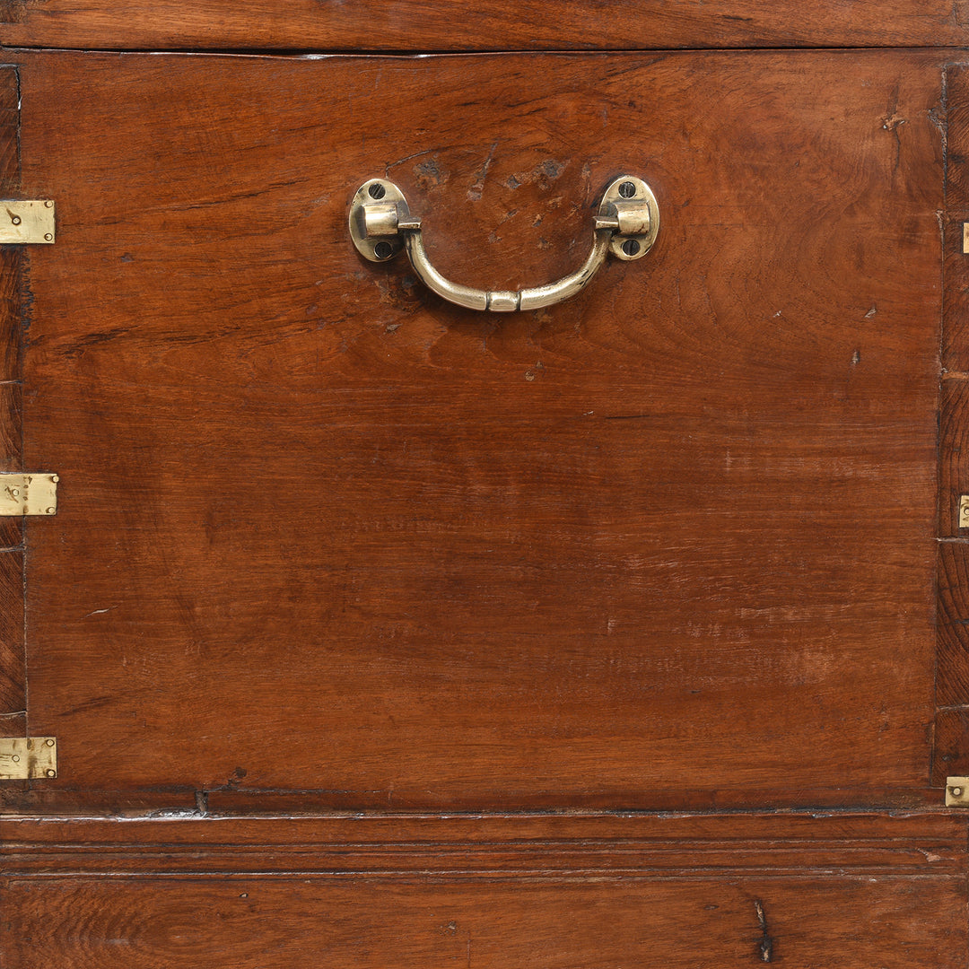Handle Detail From Antique Brass Bound Burmese Military Chest | Indigo Antiques
