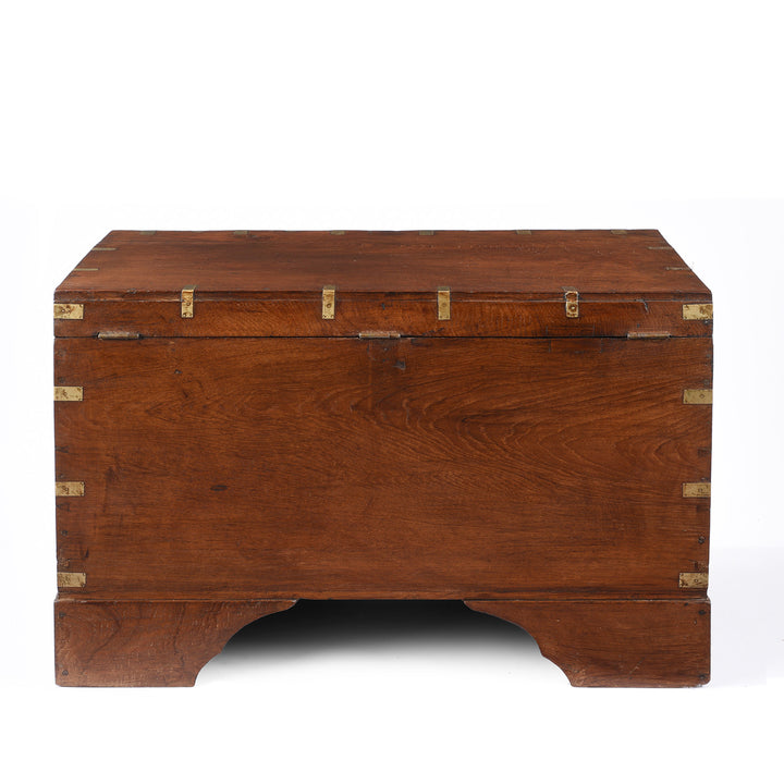 Back Of Antique Brass Bound Burmese Military Chest | Indigo Antiques