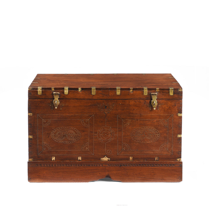 Antique Brass Bound Burmese Military Chest | Indigo Antiques