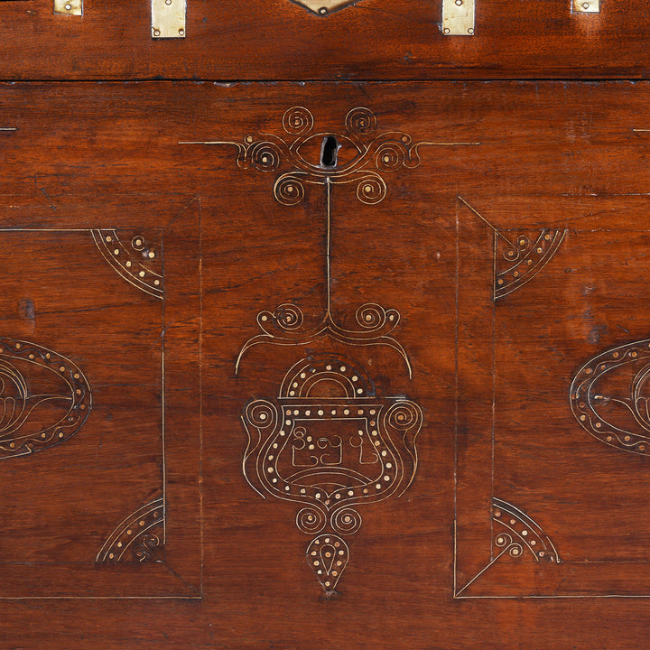 Detail From Antique Brass Bound Burmese Military Chest | Indigo Antiques