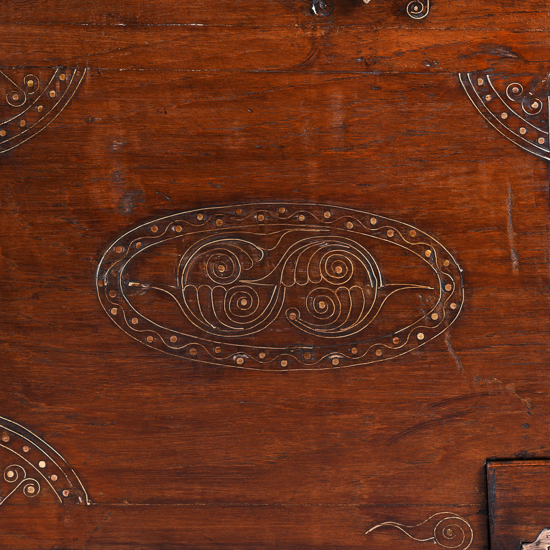 Detail From Antique Brass Bound Burmese Military Chest | Indigo Antiques