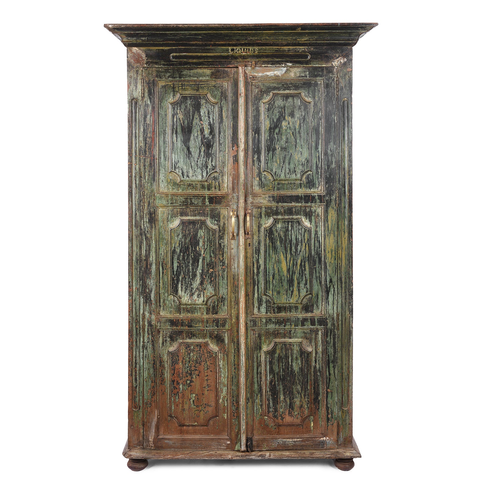 Green Painted Reclaimed Teak Cabinet | Indigo Antiques