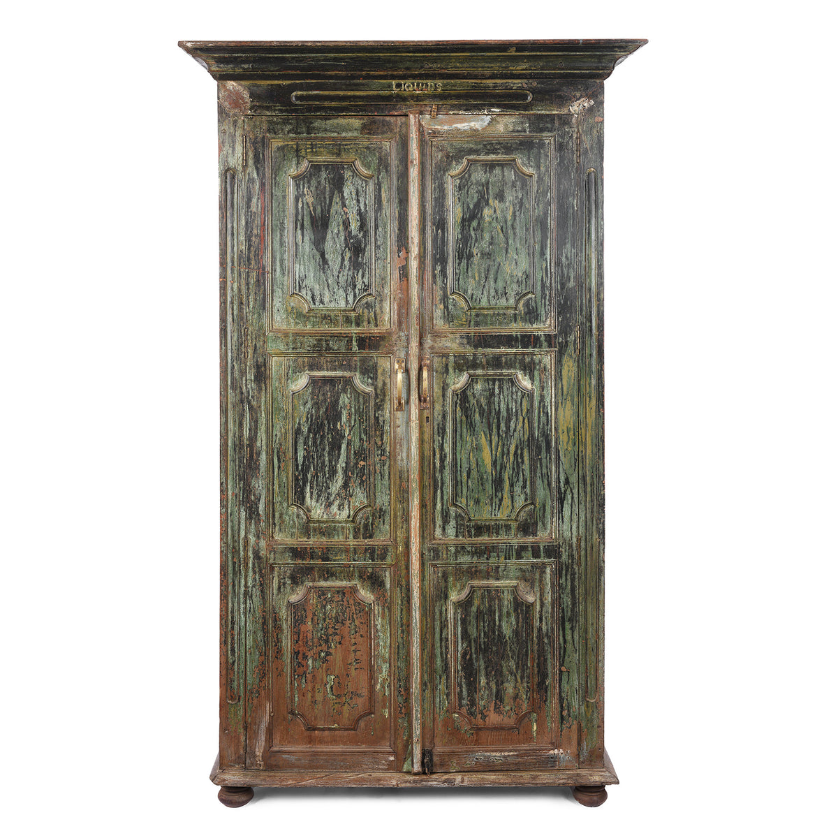 Green Painted Reclaimed Teak Cabinet | Indigo Antiques