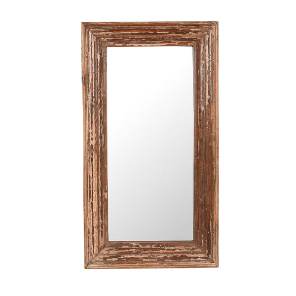 Rustic Painted Indian Mirror Made From Old Teak