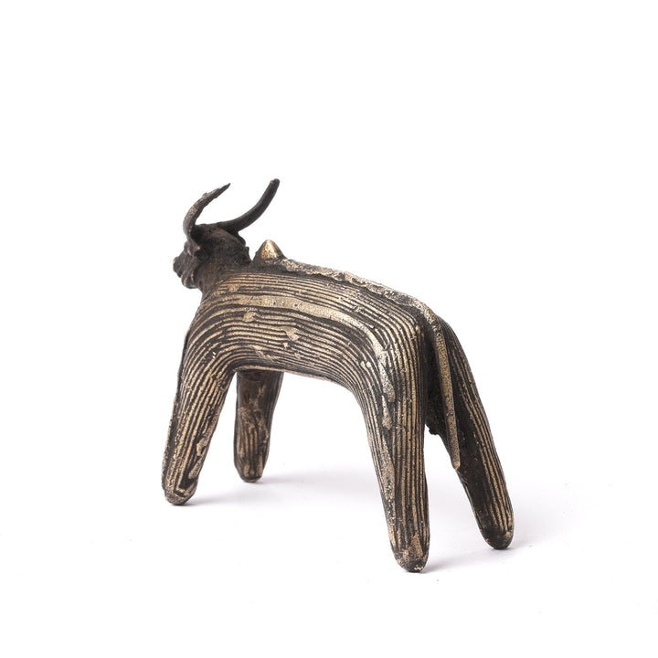 Back of Antique Kondh Dhokra Bronze Zebu Bull From Orissa | Indigo Antiques