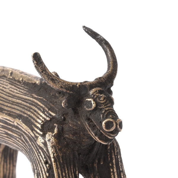 Kondh Dhokra Bronze Zebu Bull From Orissa - 19th Century