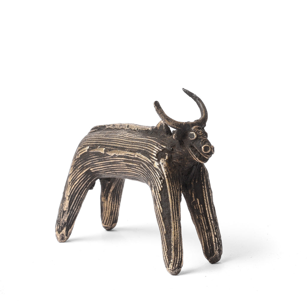 Kondh Dhokra Bronze Zebu Bull From Orissa - 19th Century