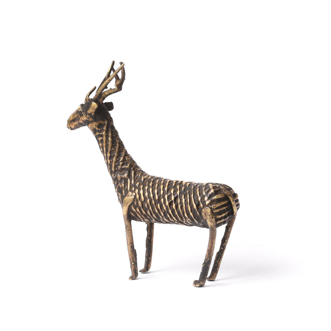 Antique Brass Gond Dhokra Deer From Central India | Indigo Antiques