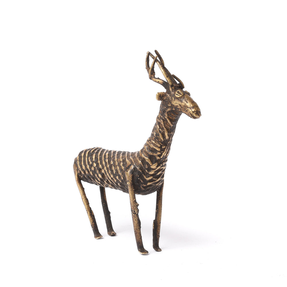 Antique Brass Gond Dhokra Deer From Central India | Indigo Antiques