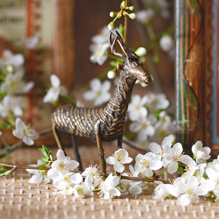 Antique Brass Gond Dhokra Deer From Central India | Indigo Antiques