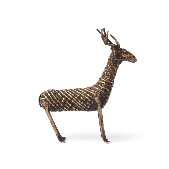 Antique Brass Gond Dhokra Deer From Central India | Indigo Antiques