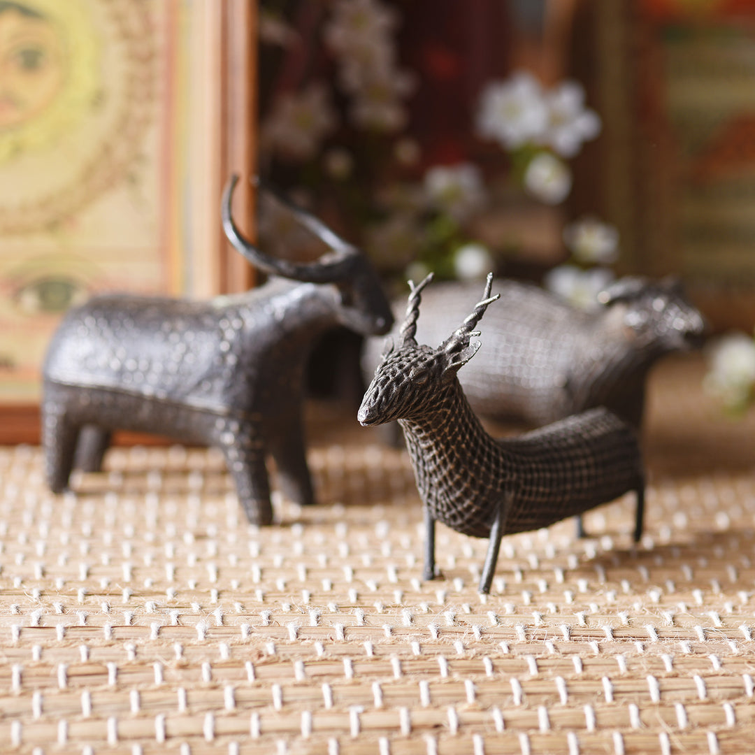 Antique Brass Gond Dhokra Deer From Central India | Indigo Antiques