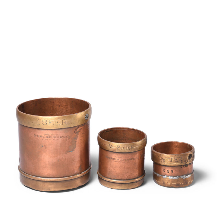 Set Of 3 Brass Measures | Indigo Antiques