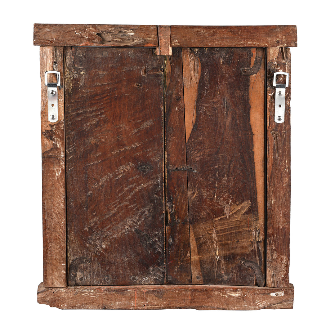 Back Of Antique Painted Radha Krishna Shutter From Bikaner | Indigo Antiques