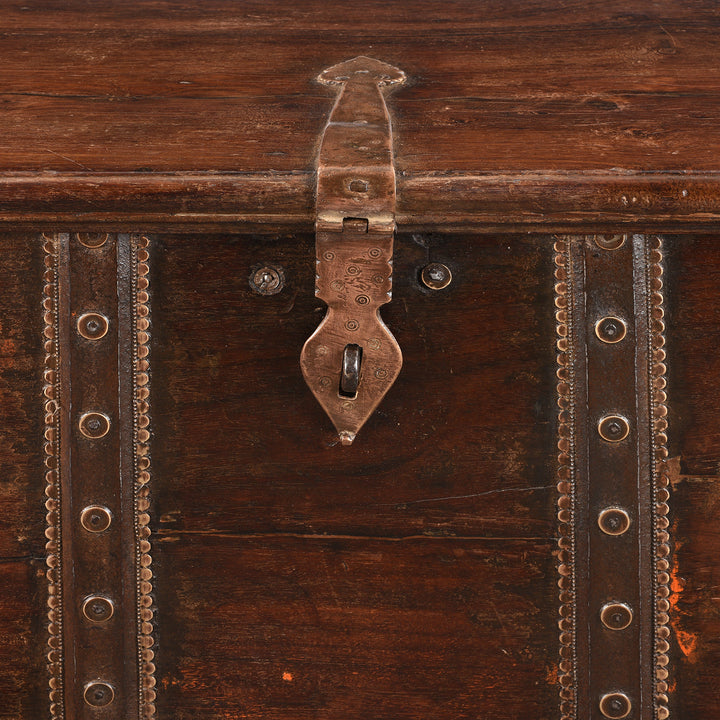 Latch Detail From Antique Indian Iron Bound Rosewood Chest From Kutch | Indigo Antiques