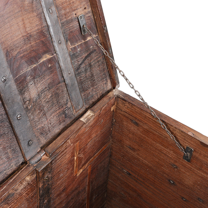 Chain Detail From Antique Indian Iron Bound Rosewood Chest From Kutch | Indigo Antiques