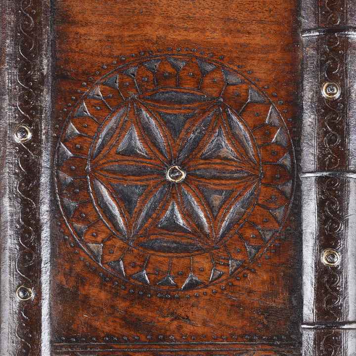 Carving Detail From Antique Chip Carved Merchants Box From Ramgargh | Indigo Antiques